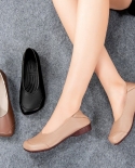 New Casual Solid Color Soft Bottom Square Toe Flat Shoes