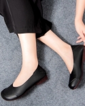 New Casual Solid Color Soft Bottom Square Toe Flat Shoes