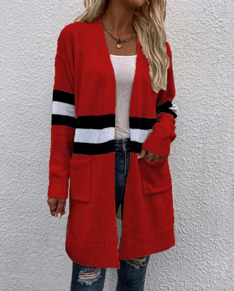 Women Casual Long Sleeve Knitted Open Front Fashion Loose Elegant Warm Oversized New Double Breasted Wool Long Trench Co