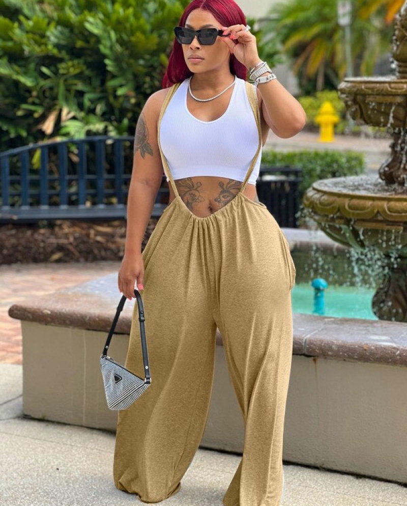 High waisted new arrivals jumpsuit with suspenders