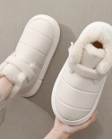 Winter Down Cotton Slippers Womens Indoor Plus Velvet Warm Confinement Home Home Winter High-top Mens Cotton