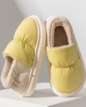 New Womens Household Down Thick Bottom Winter Indoor Warm Confinement Waterproof Cotton Slippers