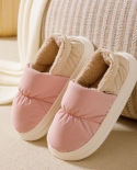 New Womens Household Down Thick Bottom Winter Indoor Warm Confinement Waterproof Cotton Slippers