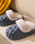Nuevas pantuflas desmontables de algodón de fondo grueso para mujer, pantuflas de lana cálidas para interiores de invierno para 