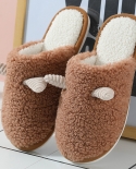 New Cotton Slippers Womens Autumn And Winter Indoor Couple Cute Warm Plush Cotton Slippers
