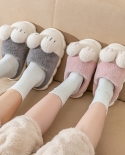 Cotton Slippers Autumn And Winter Womens Couple Plush Slippers Home Confinement Shoes Cute Plush Slippers