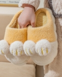Cotton Slippers Autumn And Winter Womens Couple Plush Slippers Home Confinement Shoes Cute Plush Slippers