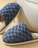 New Pineapple Cotton Slippers Mens Autumn And Winter Home Indoor Warm Thick Bottom Fur Slippers