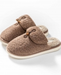 Womens Autumn And Winter New Couple Simple Fashion Home Indoor Plush Slippers