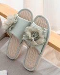 Linen Slippers Womens Spring And Summer New Home Indoor Wooden Cotton And Linen Slippers