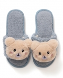 Autumn And Winter Female New Cute Baotou Bear Cotton Slippers Home Indoor Plush Slippers