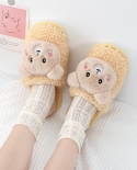 Autumn And Winter New Cute Bear Indoor Plush Slippers Multi-color Comfortable Warm Home Cotton Slippers