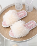 Plush Slippers Shoes Home New Fashion Outer Wear Girly Soft Velvet Flat Slippers