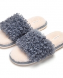 New Cotton Slippers Cute Open Toe Simple Home Warm Indoor Plush Slippers Women