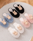 Autumn And Winter Women New Cute Rabbit Plush Cotton Slippers Home Indoor Warm Plush Slippers