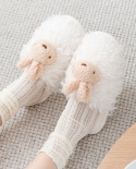 Autumn And Winter Women New Cute Rabbit Plush Cotton Slippers Home Indoor Warm Plush Slippers