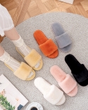 Autumn And Winter New Girl Plush Slippers Indoor Home Breathable Plus Velvet Cotton Slippers