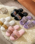 New Sequin Cotton Slippers Womens Fashion Plush Slippers Home Indoor Plush Slippers