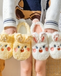 Zapatillas de algodón de felpa de conejito nuevo de otoño e invierno para mujer, zapatillas de felpa para interior de casa para 