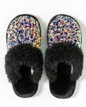 Cotton Slippers Womens Sequin Fashion Plush Slippers Home Indoor