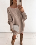Womens Long Sweatshirt Dress Crewneck Pullover Casual Long Sleeve Bodycon Mini Sweater Dress Shorts Romper For Plus Siz