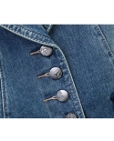 2022 Novo verão primavera coletes jeans femininos sem mangas tops casuais com broche coletes femininos jaquetas curtas jeans fem