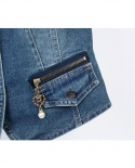 2022 Novo verão primavera coletes jeans femininos sem mangas tops casuais com broche coletes femininos jaquetas curtas jeans fem