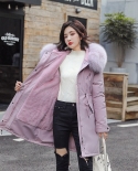  Women Parkas Winter Coats Hooded Fur Collar Thick Cotton Warm Female Jacket Fashion Long Wadded Cotton Coat Casual Outw