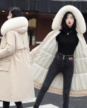 2022 New Women Parkas Winter Jacket Long Coat Casual Removable Fur Lining Hooded Parka Cotton Thicken Warm Parka Jacket 