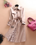  Spring Autumn Trench Coat Women Casual Single Breasted Simple Classic Long Windbreaker With Belt Chic Female High Quali