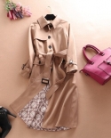  Spring Autumn Trench Coat Women Casual Single Breasted Simple Classic Long Windbreaker With Belt Chic Female High Quali