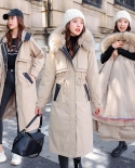 New 2022 Winter Jacket Women Parka Long Coat Wool Liner Hooded Parkas Slim With Fur Collar Warm Wear Padded Detachable C