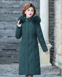 Womens Winter Jackets Long Coats 2022 New Parkas Wadded Cotton Jackets Warm Outwear With A Hood Faux Fur Collar Overcoat