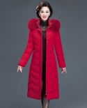 2022 New Women Winter Jacket Thicken Warm Jacket Long Coat Fashion Fur Collar Hooded Outerwear Female Parkas Mujer P34pa