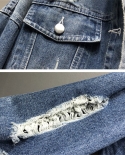 New Denim Jackets Women Autumn Embroidery Jeans Coat Loose