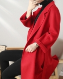  Autumn And Winter Water Ripple Classic Coat Double Faced 100 Real Wool Coat Female Long Coat Women Jacket High Quality