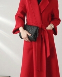 סתיו וחורף אדוות מים מעיל קלאסי דו צדדי 100 צמר אמיתי מעיל נשי מעיל ארוך נשים זקט באיכות גבוהה