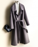Womens 7 Colors 100 Wool Coat Winter Fashion Long Coat Office Lady Woolen Coats Overcoat Belt Jacket Outerwear High Qu