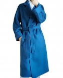 מעיל חורף חדש מעיל נשים מעיל צמר אמיתי 100 מעיל אדוות מים מעיל ארוך חגורת הלבשה עליונה מעיל נשי מעיל אופנה p