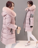 Womens Winter Jackets And Coats 2022 Parkas Wadded Cotton Jackets Warm Outwear With A Hood Large Faux Fur Collar Overcoa
