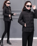  Causal Ladies Solid Padded Jacket Short Autumn Winter Cotton Wadded Jacket Women Hooded Coats Female Parkas Overcoat R9