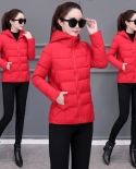  Causal Ladies Solid Padded Jacket Short Autumn Winter Cotton Wadded Jacket Women Hooded Coats Female Parkas Overcoat R9