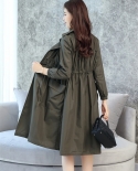  Autumn New Womens Trench Coat Fashion Thin Loose Windbreaker Long Coats Female Vintage Casual Outerwear Plus Size 3xl 