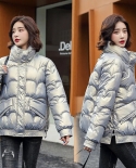 Women Winter Jacket Parkas 2022 New Long Sleeves Stand Collar Snow Wear Coat Casual Warm Cotton Padded Parka Loose Outwe