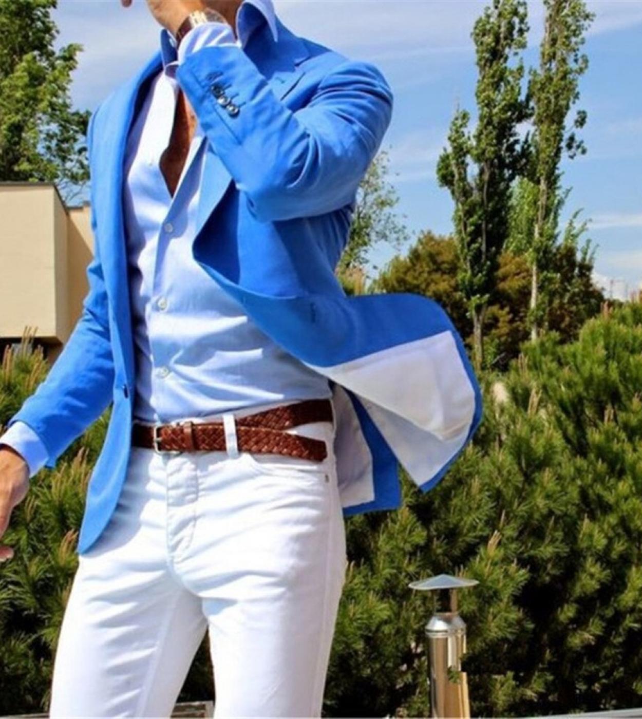 Royal blue blazer with best sale white shirt