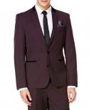 New Arrival Groomsmen Notch Lapel Groom Tuxedos Burgundywine Men Suits Wedding Best Man Jacketpants