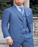 Yellow Men Suits Tailored Fit Wedding Groom Ropa De Hombre Tuxedos Party Wear Business Slim Blazers 3 Pcs Jacket  Vest 