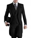Classic Long Bridegroom Tuxedo Formal Custom Design Tailcoat Men Party Groomsmen Suits For Wedding Tuxedos Jacketpants