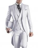 Grey Two Button Men Suits With Vest Three Pieces Tuxedo For Weddings Custom Made Business Groom Formal Wear Costume Homm