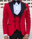 Men Wedding Suits 2022 Navy Blue Blazer Groom Tuxedos Black Lapel Groomsmen Wedding Party Suit Best Man 3 Pieces Bridegr